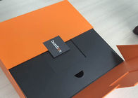 کارت جعبه مقوا جعبه نارنجی رنگی پرینت با بخش سیاه تامین کننده