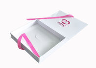 جعبه های هدیه تاشو بسته بندی روبان بسته بندی جعبه سفید براق برای زنان تامین کننده